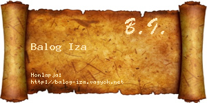Balog Iza névjegykártya