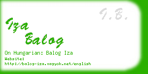 iza balog business card